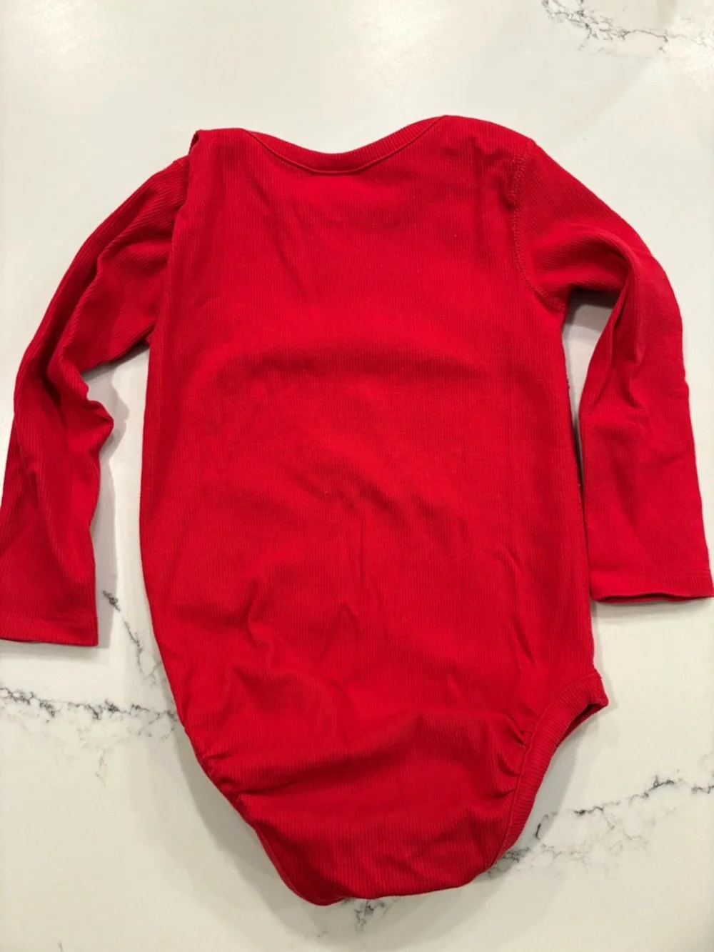 Girls 3T Hanna Andersson Red Long Sleeve Onesie One Piece Ribbed Cotton/Spandex